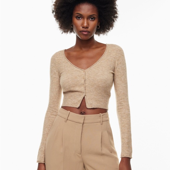 Aritzia Wilfred SANTORINI CARDIGAN in HEATHER TANNIN - Picture 3 of 3